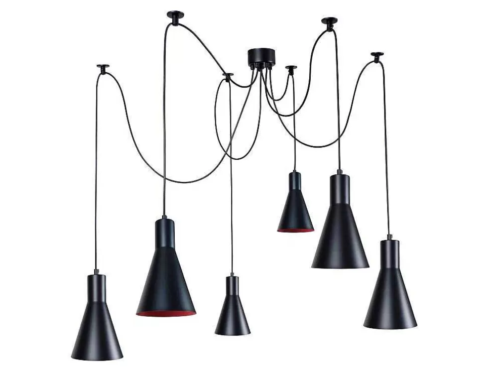 TOSEL Suspensao Krake Tecido Quadrado Castanho D17 X H80 Cm* Lustre