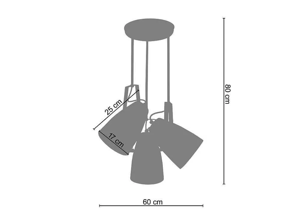TOSEL Suspensao Larsen Metal Conjunto Preto D40 X H100 Cm* Lustre