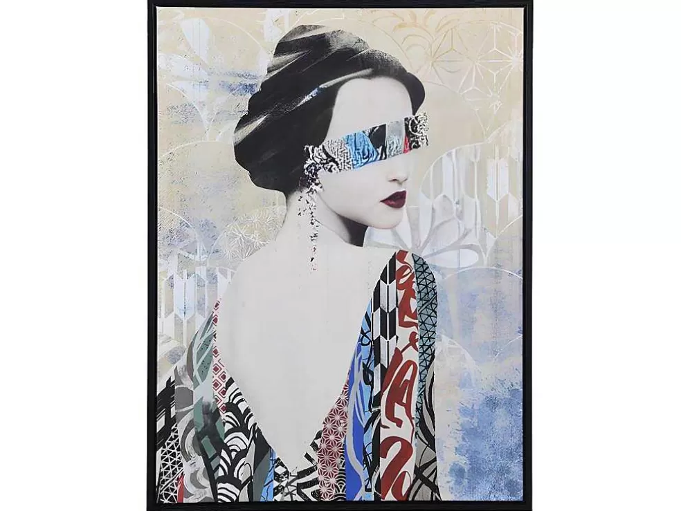 OZAIA Tela Impressa Emoldurada De 60 X 80 Cm Com Moldura Em Madeira Multicolor - Lady* Quadro