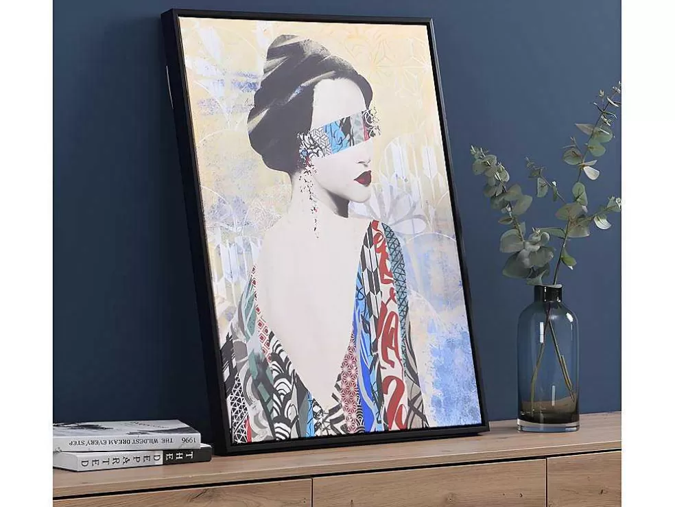 OZAIA Tela Impressa Emoldurada De 60 X 80 Cm Com Moldura Em Madeira Multicolor - Lady* Quadro