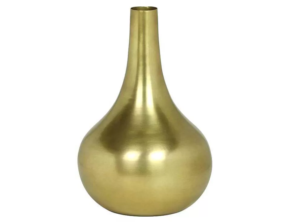 OZAIA Vaso Em Metal Dourado A.30 Cm Acabamento Latao Antigo - Gizeh* Objeto De Decoração Interior