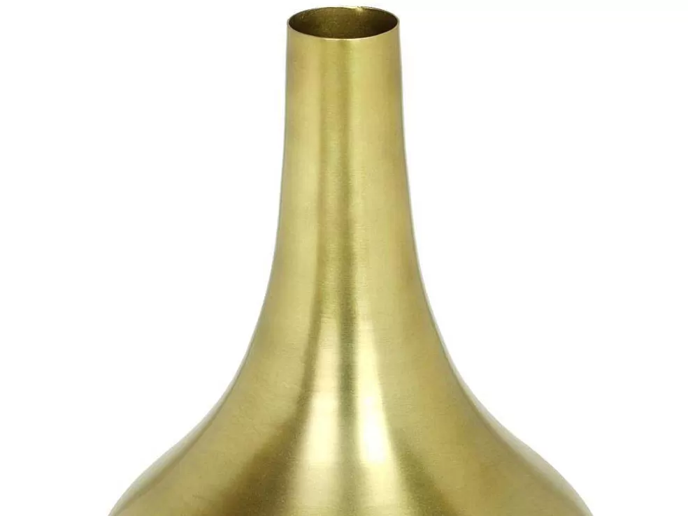 OZAIA Vaso Em Metal Dourado A.30 Cm Acabamento Latao Antigo - Gizeh* Objeto De Decoração Interior