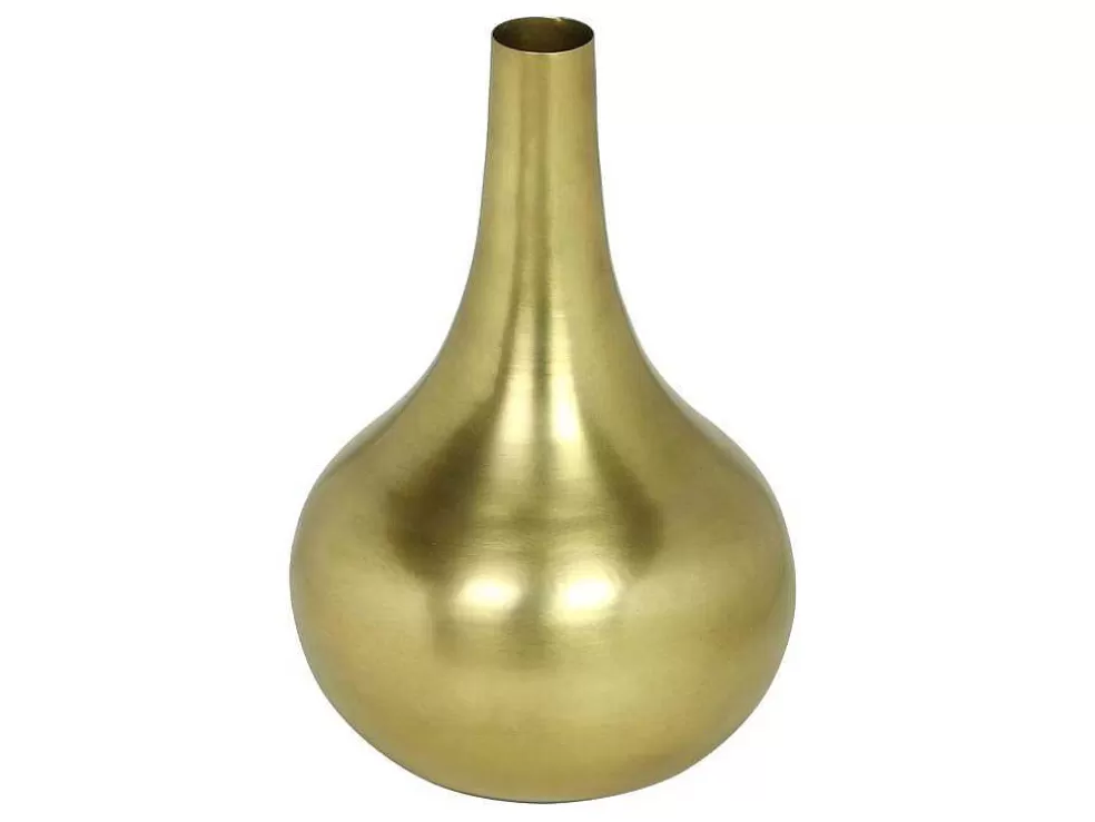 OZAIA Vaso Em Metal Dourado A.30 Cm Acabamento Latao Antigo - Gizeh* Objeto De Decoração Interior