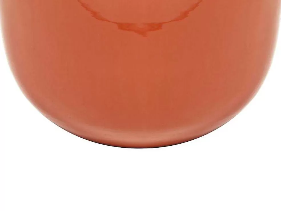 OZAIA Vaso Em Metal Esmaltado D.29 X A.36 Cm Acabamento Latao Terracota - Klaudia* Objeto De Decoração Interior