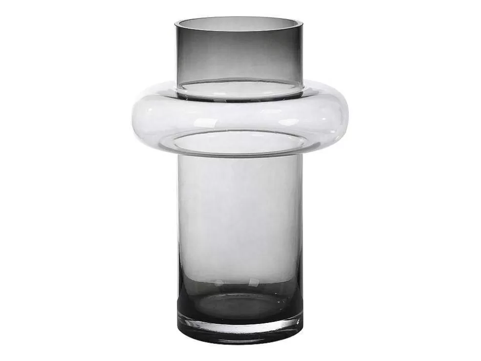 OZAIA Vaso Em Vidro De Cor D. 20,5 X A. 30 Cm Vidro Cinzento Fumado - Valoit* Objeto De Decoração Interior