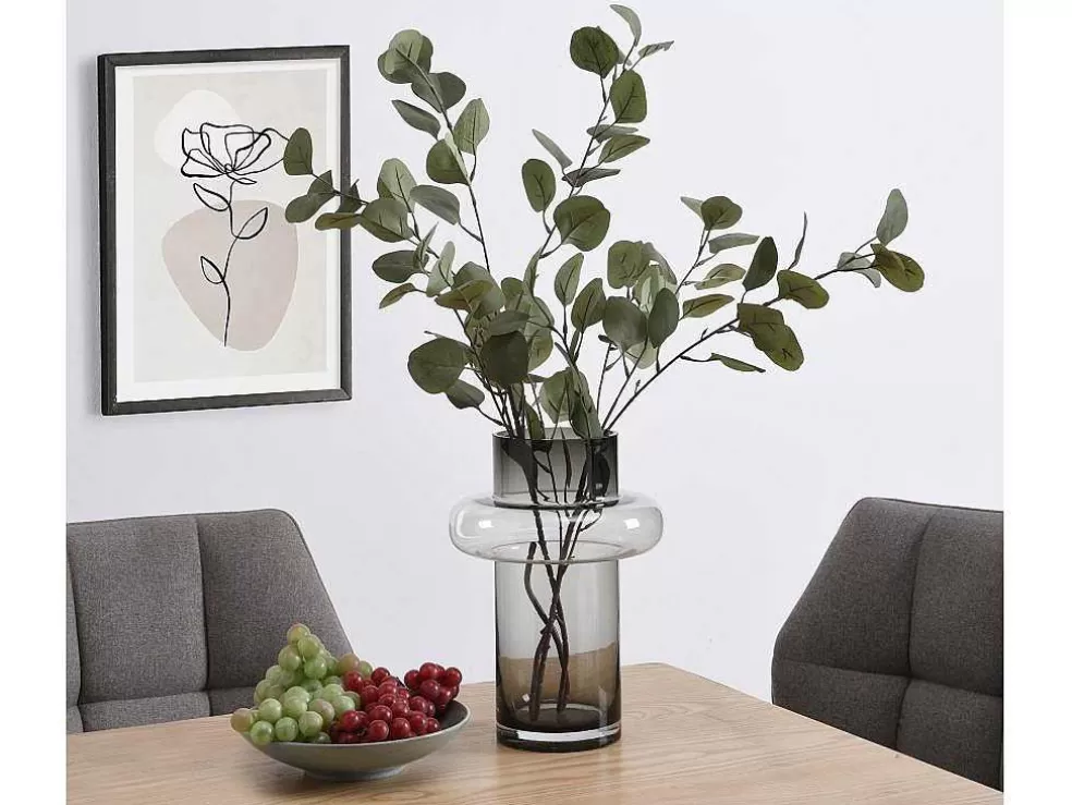 OZAIA Vaso Em Vidro De Cor D. 20,5 X A. 30 Cm Vidro Cinzento Fumado - Valoit* Objeto De Decoração Interior